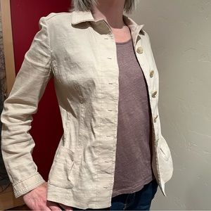 Tahari Cream Linen Jacket Size Small S
